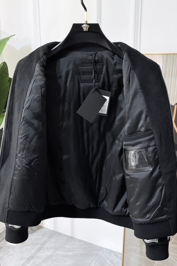 LVE Zip-Up Jacket With Contrast Panel - Black & Ivory