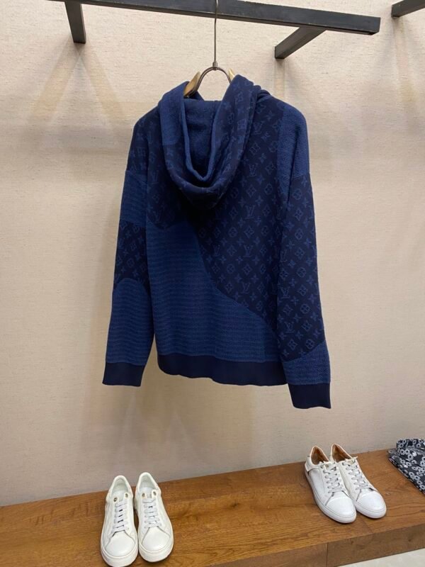 LVE Patterned Panel Hoodie – Navy