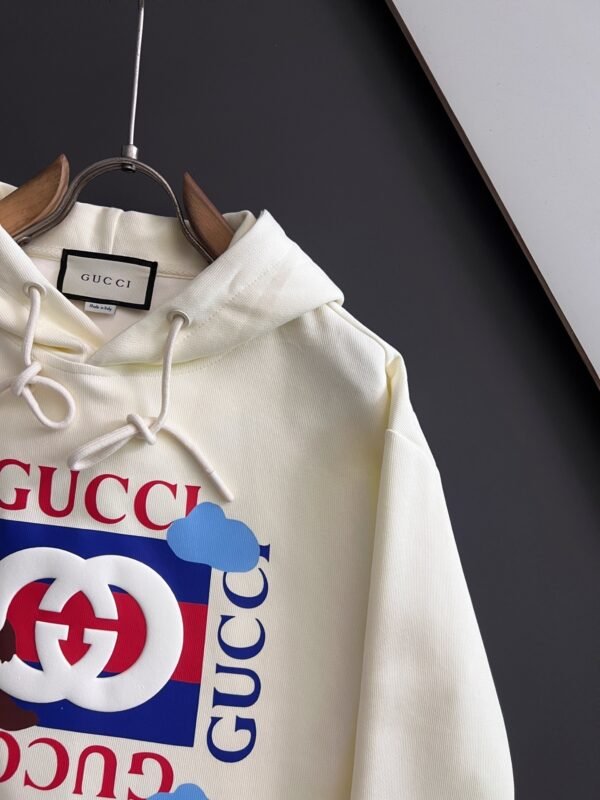 GCCI Graphic Print Hooded Jumper - White