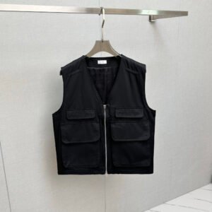 CD Utility Pocket Zip-Front Gilet - Black