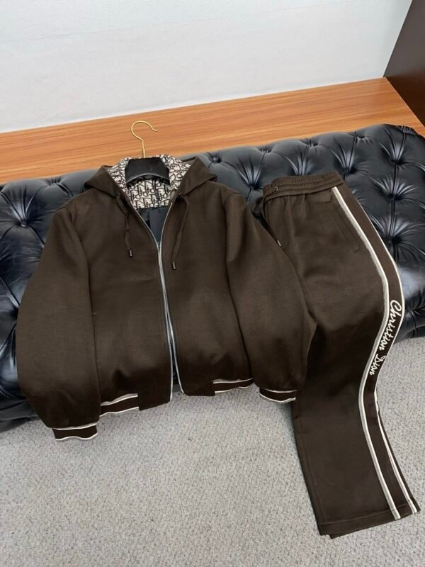 CD Hooded Zip-Up Jacket - Brown