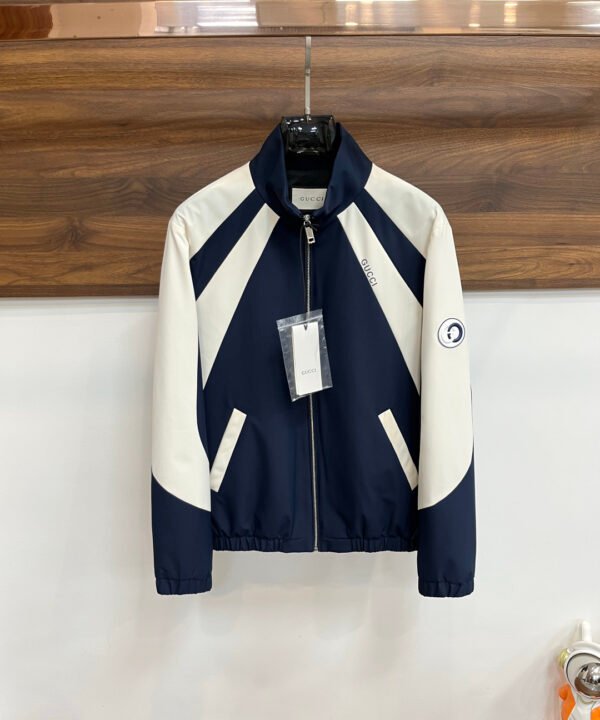 GCCI Zip-Up Jacket with Contrast Panel - Navy