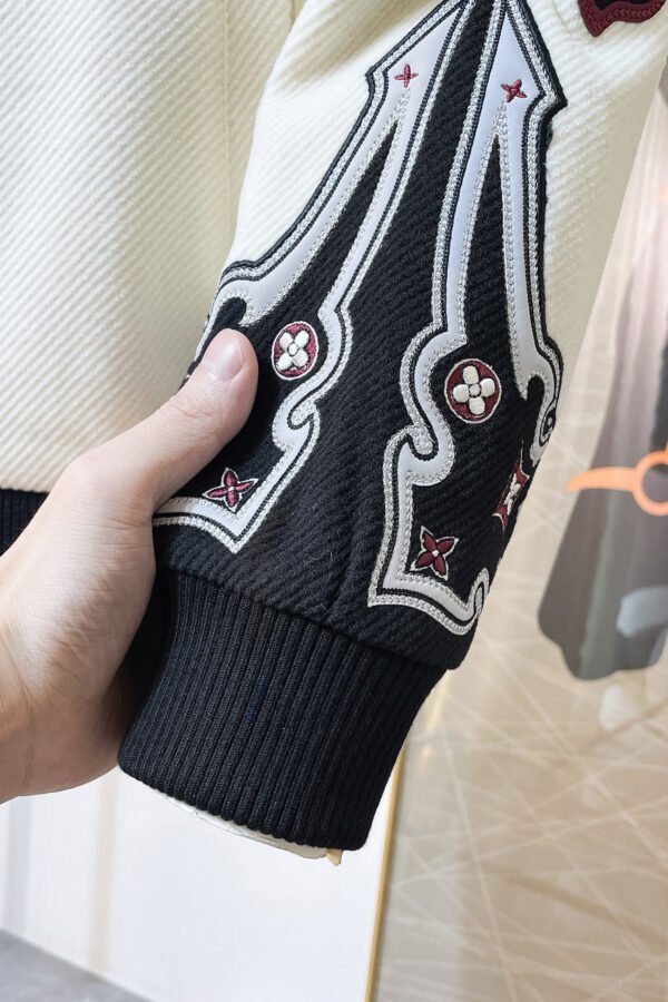 LVE Zip-Up Jacket With Contrast Panel - Black & Ivory