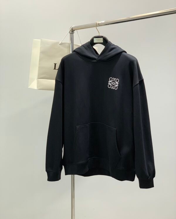 LWE Minimal Embroidered Logo Hoodie - Black