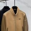 e1b89b03 PRDA Zip-Up Jacket with Sleeve Logo Detail - Camel