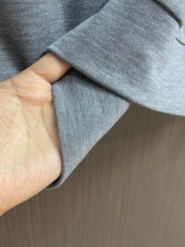 HRMS Ribbed Crew Neck Jumper with Contrast Trim - Grey