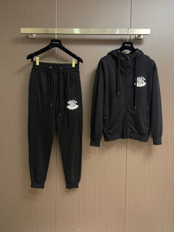 DG Printed Chest Logo Zip Hoodie - Black