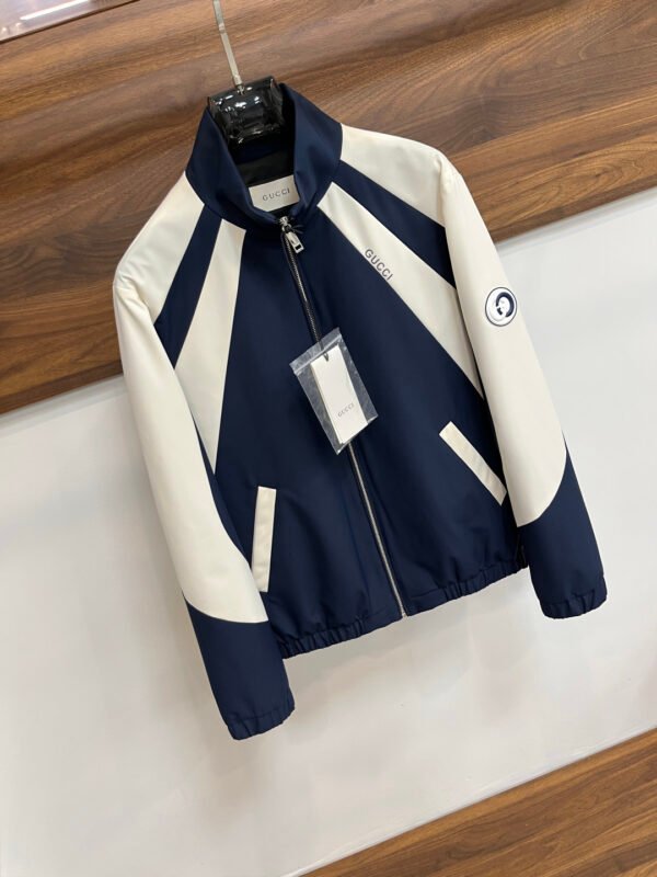 GCCI Zip-Up Jacket with Contrast Panel - Navy