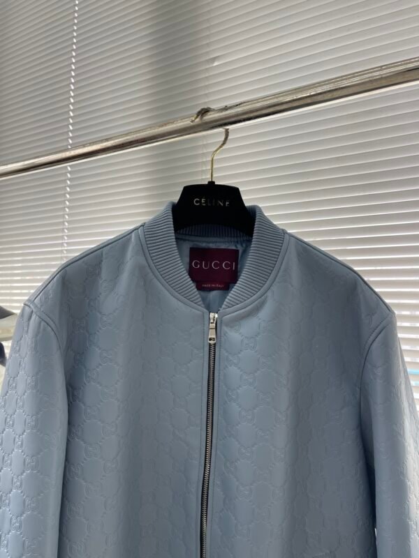 e2aeabec GCCI Embossed Monogram Zip Jacket - Light Blue