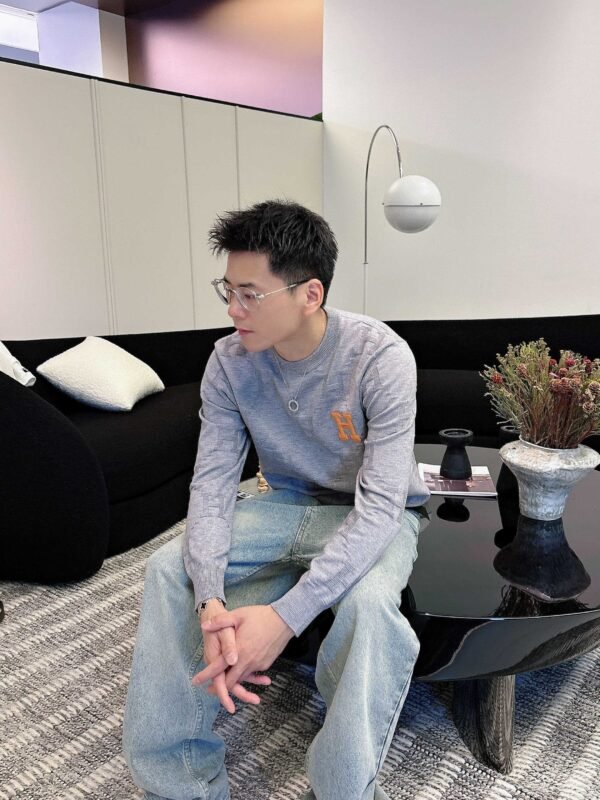 e36f774a HRMS Monogram Crew Neck Jumper - Grey