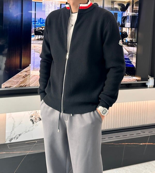 MNCLR Zip-Up Knit Jacket - Black