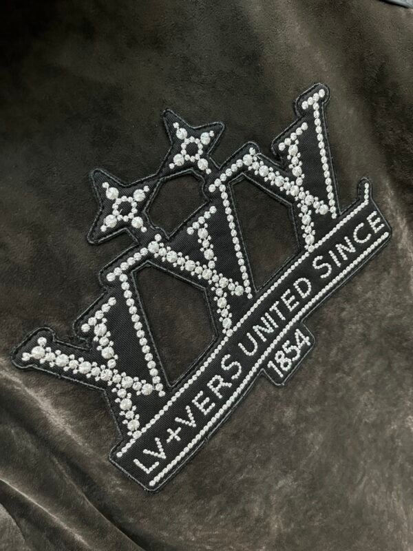 LVE-Inspired Velvet Panel Hooded Jacket – Black / Charcoal