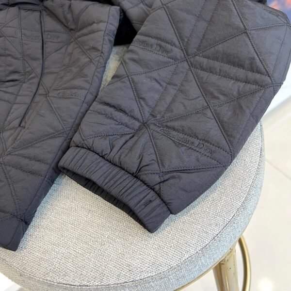 CD Quilted Hooded Zip-Up Jacket - Black