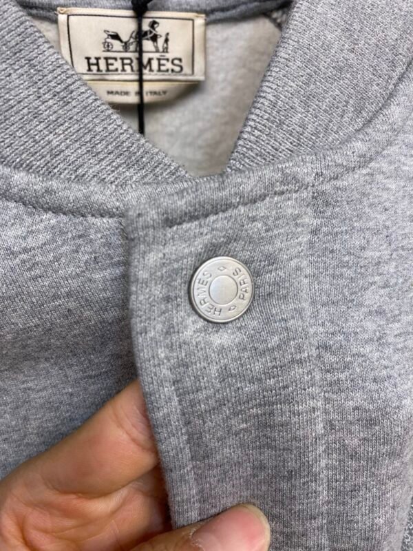 HRMS Embroidered Crest Varsity Jacket - Grey