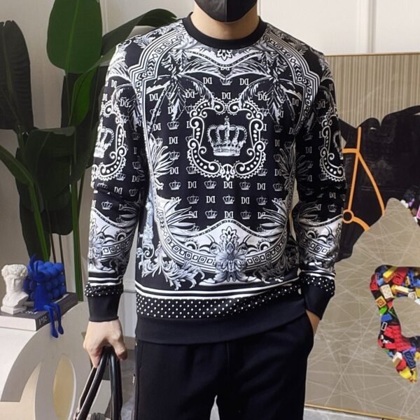 DG All-Over Print Crew Neck Jumper - Black