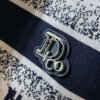 CD Monogram Jacket with Ribbed Trim - Navy