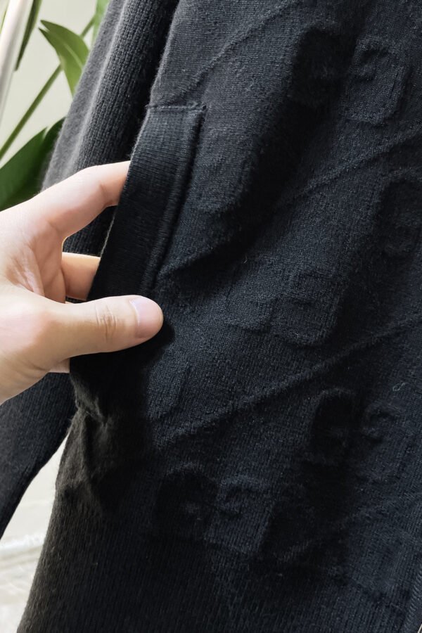 GCCI Collared Zip-Up Knit Jacket