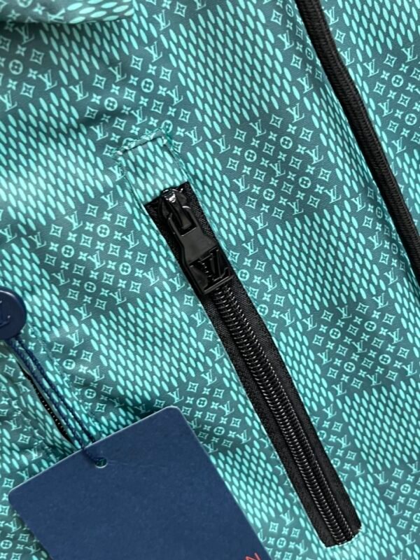 LVE Teal Green Checkered Hooded Zip Jacket