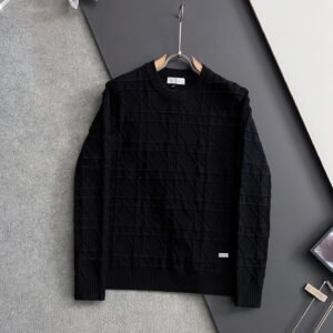 CD Textured Jacquard Crew Neck Jumper - Black