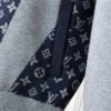 LVE Monogram Panelled Zip-Up Knit Jacket – Navy/Grey