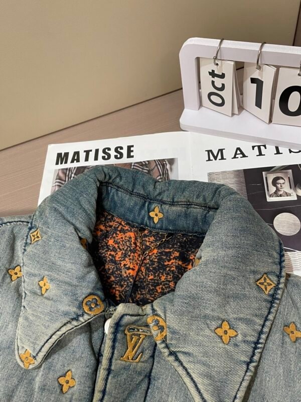 LVE Monogram Pattern Padded Jacket - Light Blue