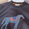 HRMS Crew Neck Jumper  with Horse Motif - Black
