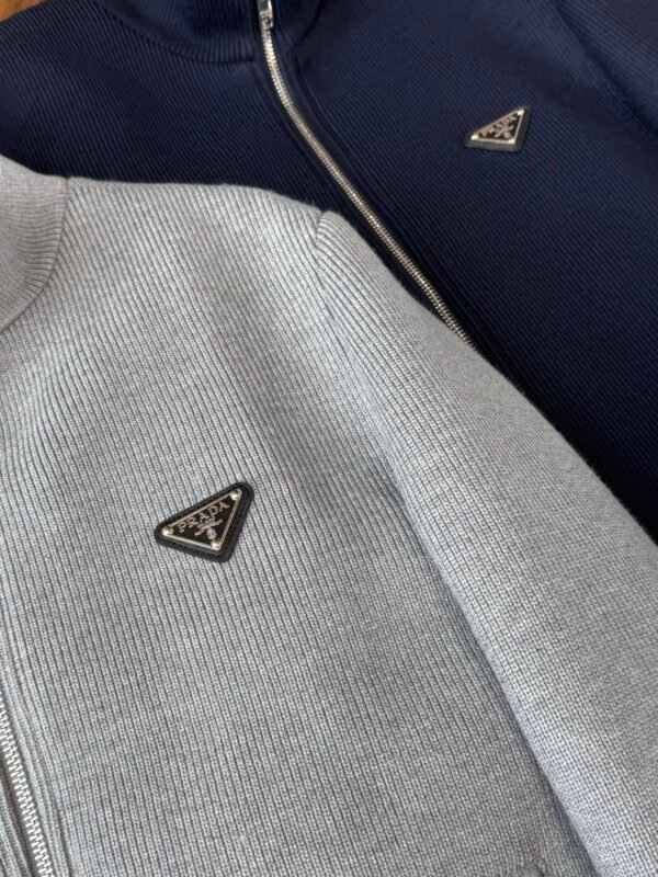 PRDA Knitted Zip-Up Jacket with Logo Detail