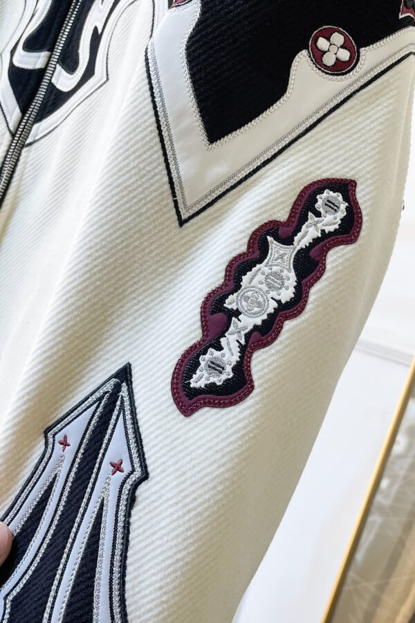 LVE Zip-Up Jacket With Contrast Panel - Black & Ivory