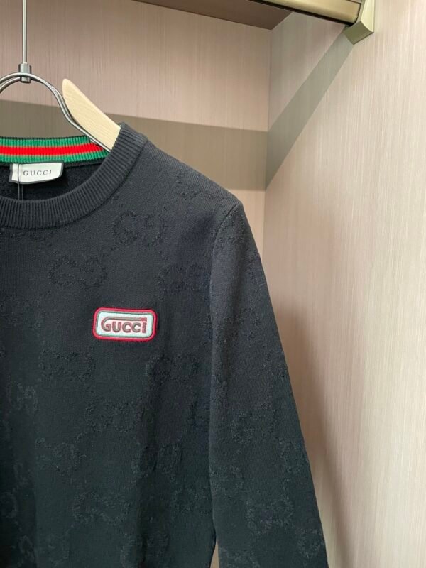 f4b6487a GCCI Crew Neck Jumper with Embroidered Logo Patch - Black