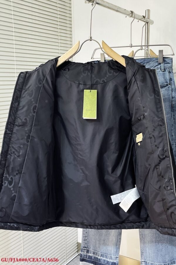 GCCI Monogram Hooded Puffer Jacket - Black