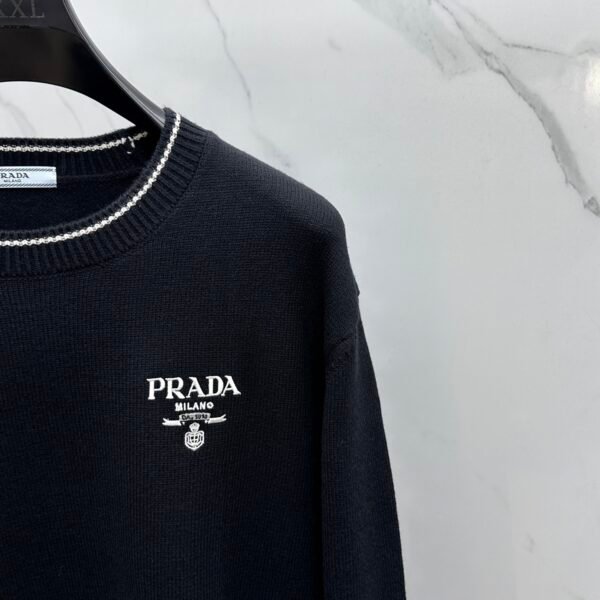 f4dcfe28 PRDA Crew Neck Jumper with Contrast Trim - Black