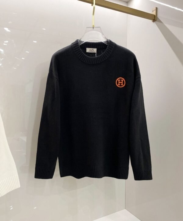 HRMS Knit Jumper with Embroidered Logo Detail - Black