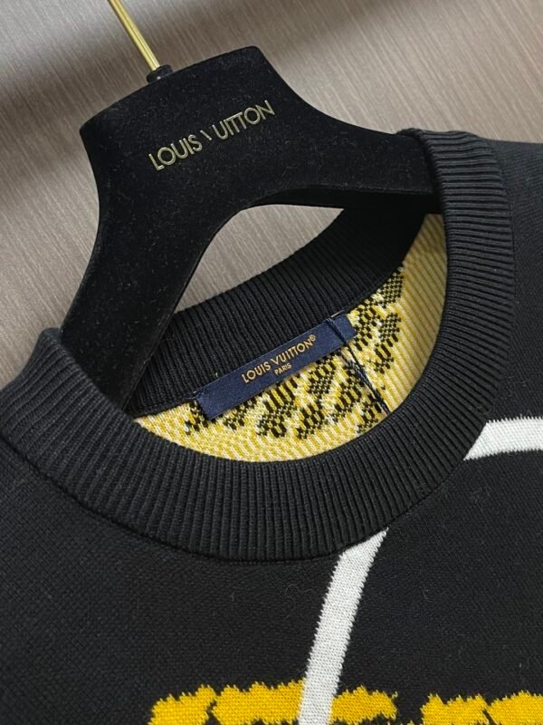 LVE Geometric Pattern Knit Jumper - Black & Yellow