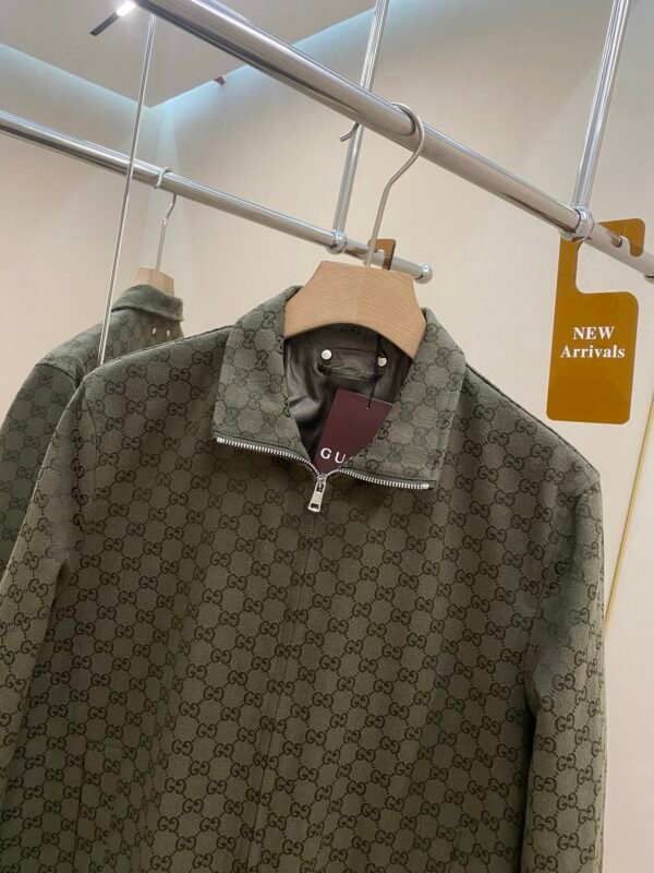 GCCI Monogram Zip-Up Jacket - Olive Green