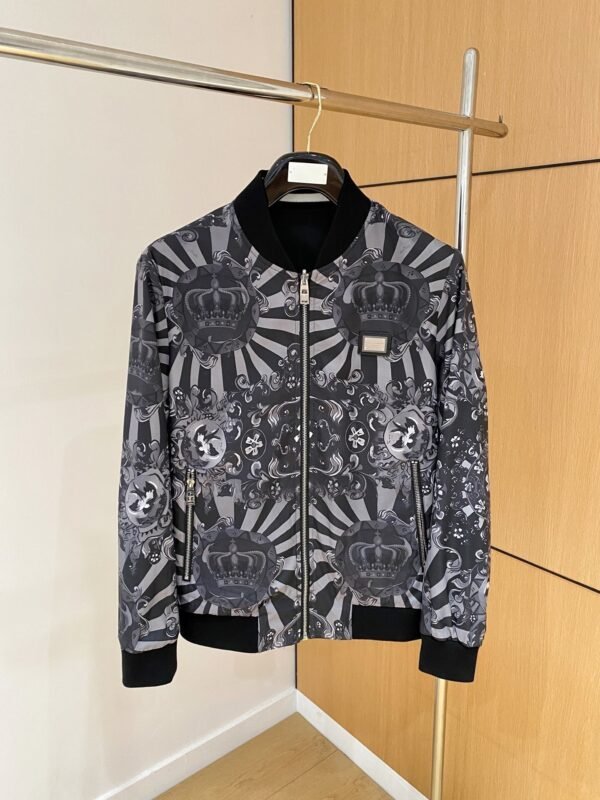 DG Zip Jacket - Dark Grey Print