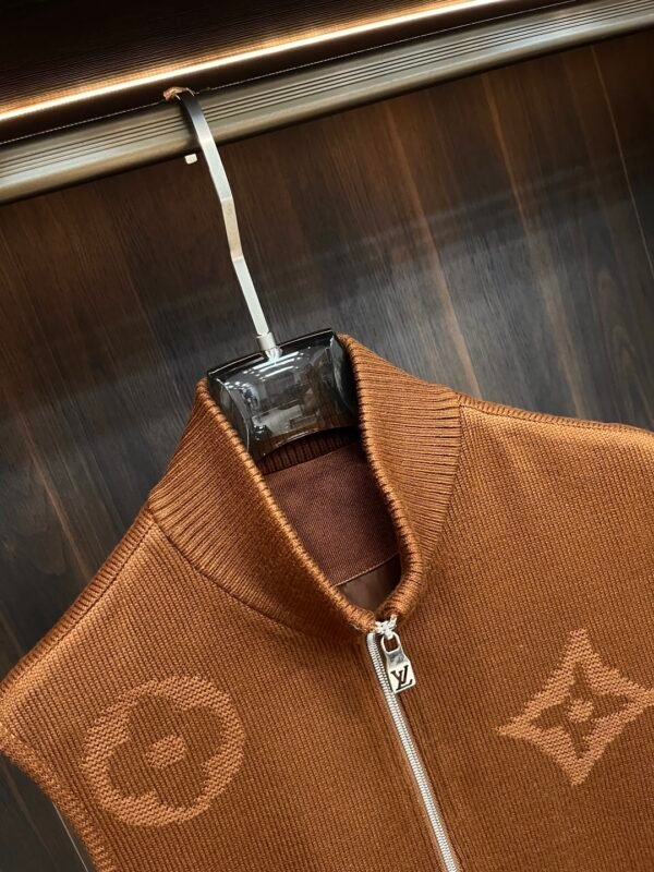 LVE Brown Monogram Knit Gilet