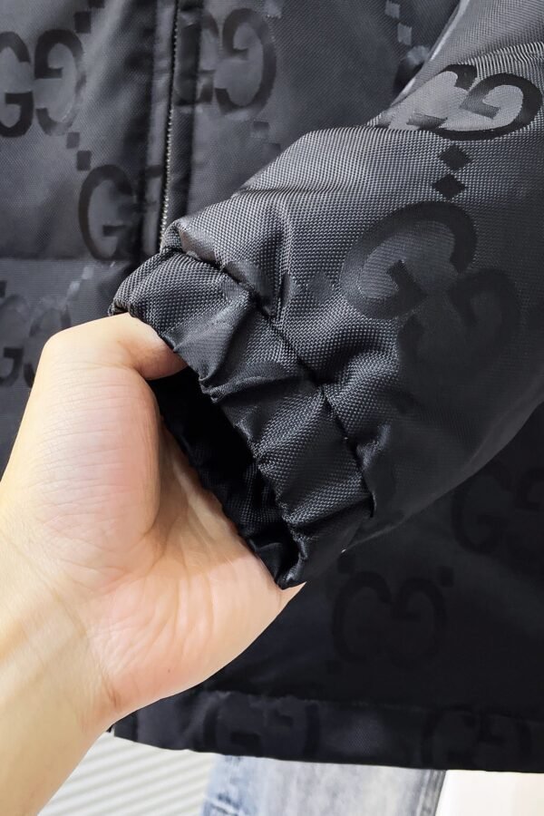 GCCI Monogram Hooded Puffer Jacket - Black