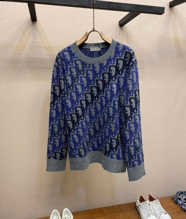 CD Knit Monogram Jumper – Grey & Navy