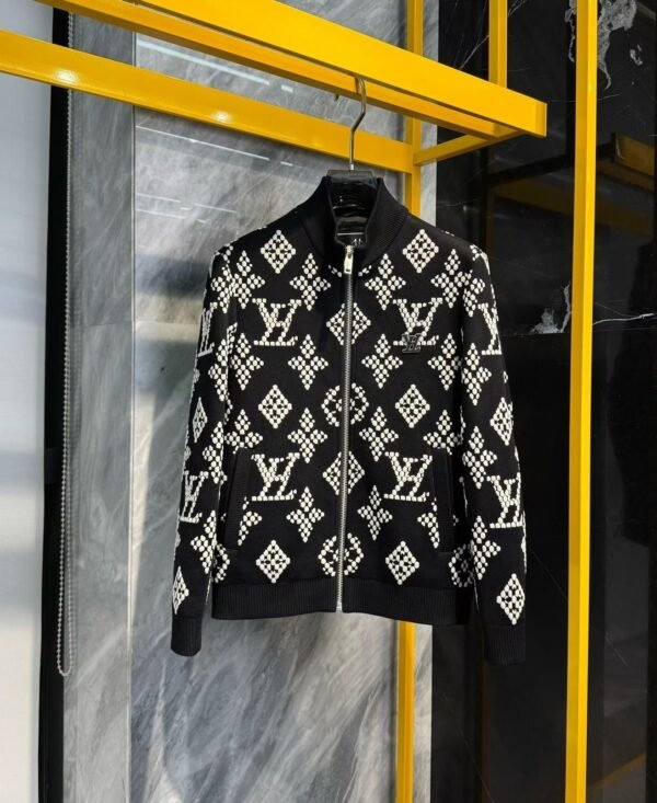 LVE Monogram-Style Zip Jacket – Black