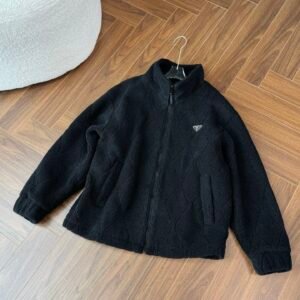 PRDA Fleece Zip Jacket with Logo Patch - Black