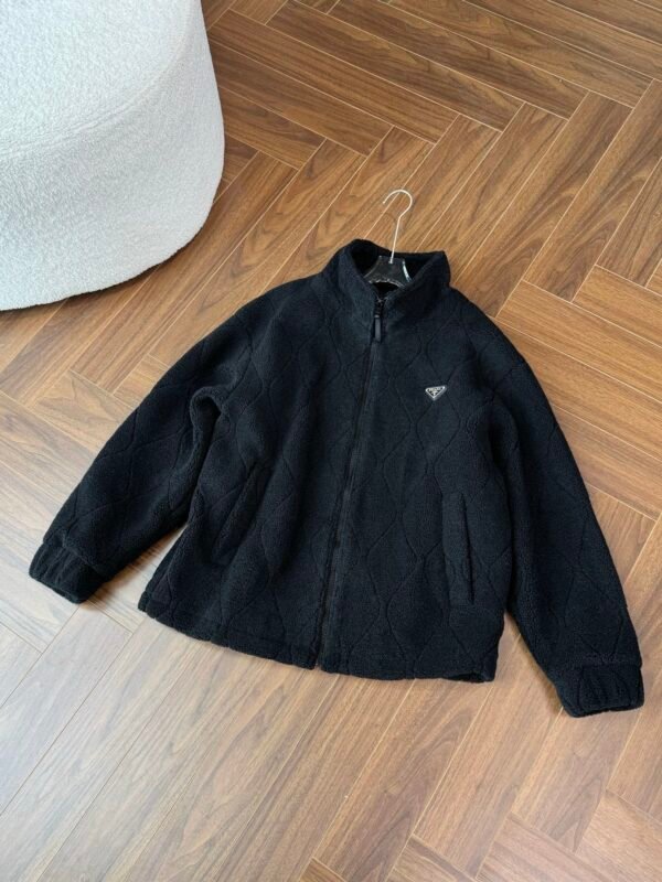 PRDA Fleece Zip Jacket with Logo Patch - Black