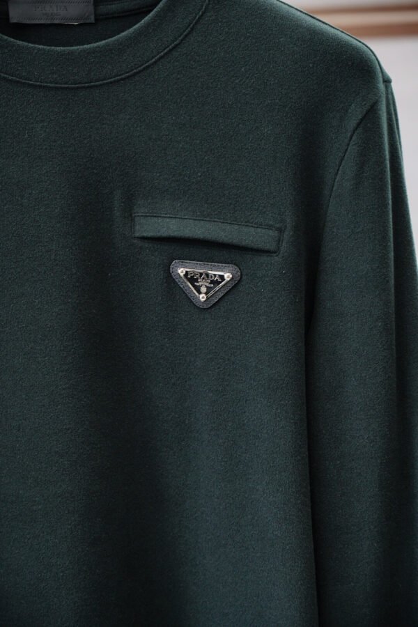 PRDA Crew Neck Jumper  with Chest Logo Detail - Deep Green