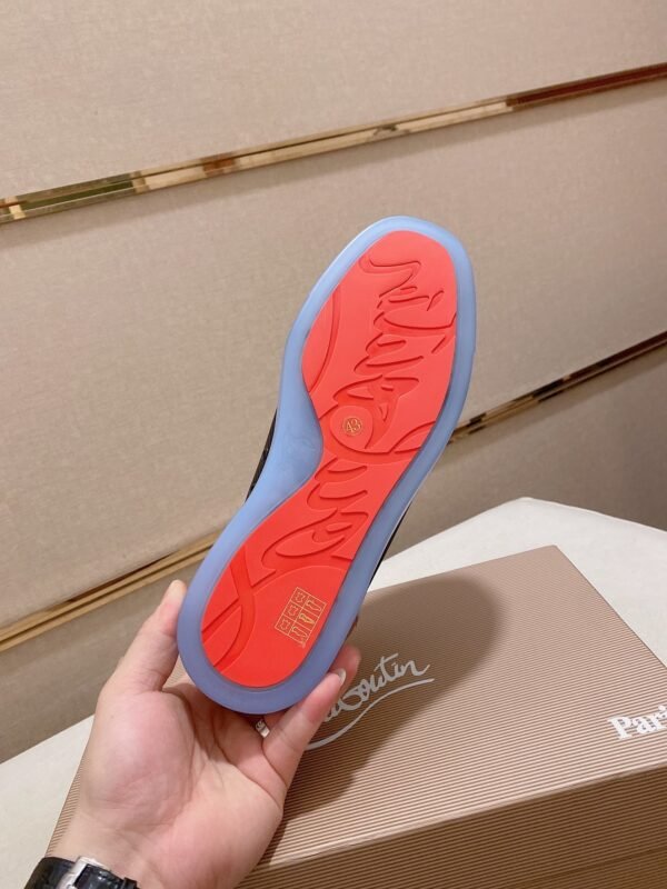 CLB Trainers with Studded Toe Detail and Red Heel Accent - Black