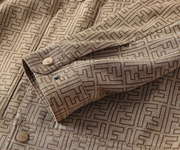 FND Monogram Snap-Button Jacket - Beige