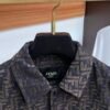 FND All-Over Pattern Button-Front Jacket - Dark Brown