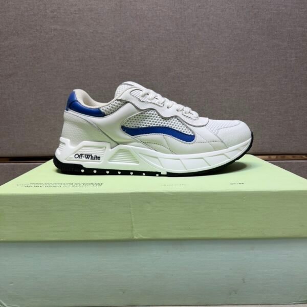 OFFW White Trainers with Blue Accent