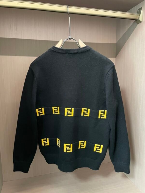 FND Crew Neck Jumper with Graphic Eye Motif - Black