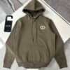 CD Embroidered Logo Pullover Hoodie - Olive Green