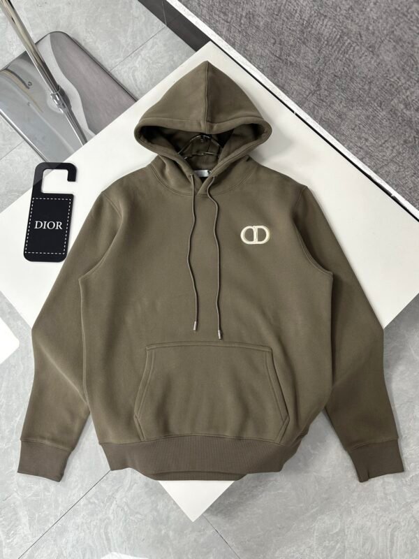CD Embroidered Logo Pullover Hoodie - Olive Green