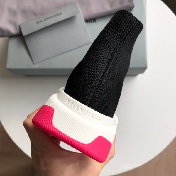 BLNCG Sock-Style Trainers with Contrast Sole - Black/Pink